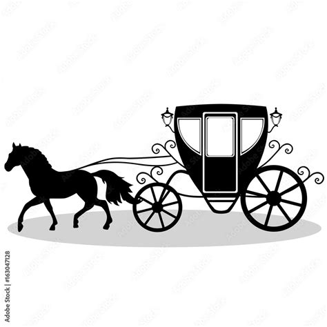 Vintage Carriage With The Horse Stock Vector Adobe Stock