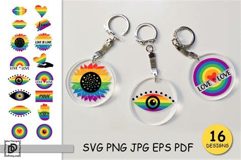 Download Keychain SVG Bundle Pride SVG Bundle 16 Different Designs
