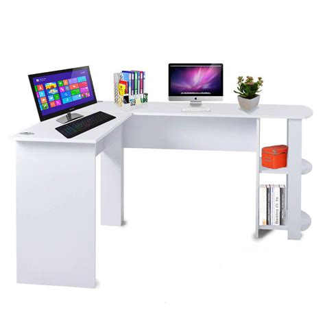 H4home Large Corner Computer Desk Home Office L Shaped