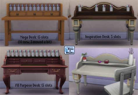 My Sims 4 Blog Clutter Your World 3 Desks 28 New Slots And Mirrors