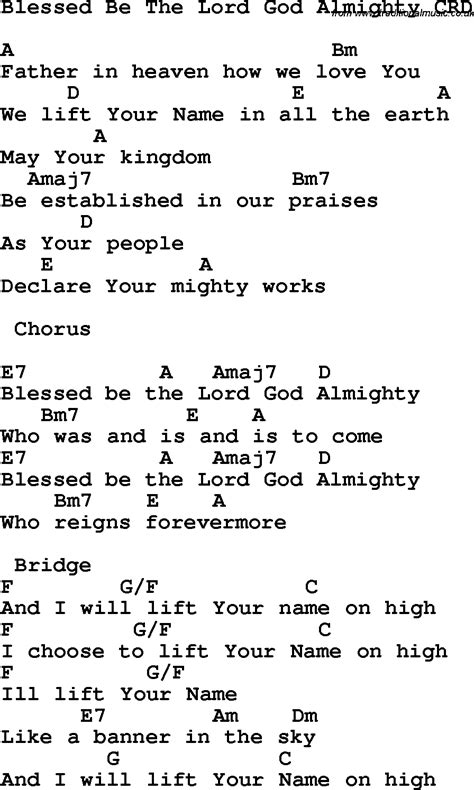 Christian Childrens Song Blessed Be The Lord God Almighty Lyrics And