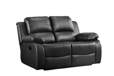 Valencia Black Leather 2 Seater Recliner Sofa Furnitureinstore