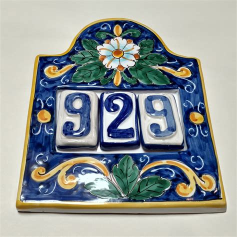 House Number Plaque For Three Italian Pottery Outlet