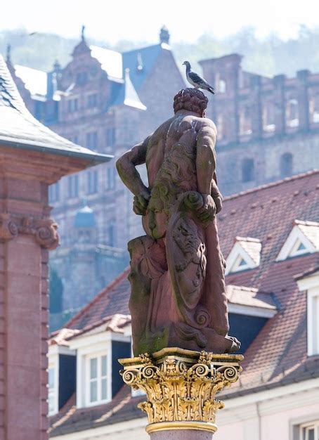Premium Photo Statue Of Hercules In Market Square Heidelberg Germany