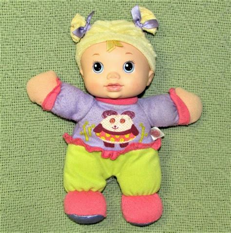 Baby Alive Soft Rattle Doll 9 Hasbro 2009 Purple Pink Green Plush Body
