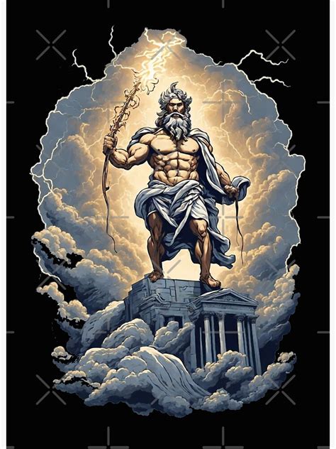 Ancient Greek Zeus Throwing Lightning Bolts From Olympus Art Board