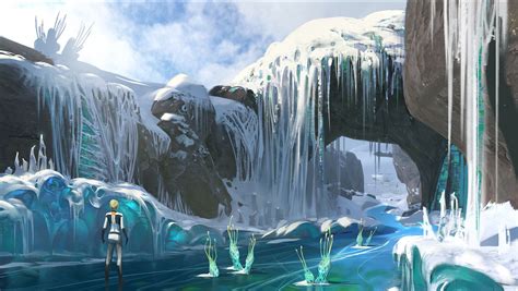 Our Protagonist Looks Out To An Icy Frozen World Subnautica Below