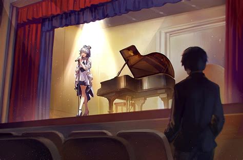 2224x1668px Free Download Hd Wallpaper Anime Girl Singing Piano