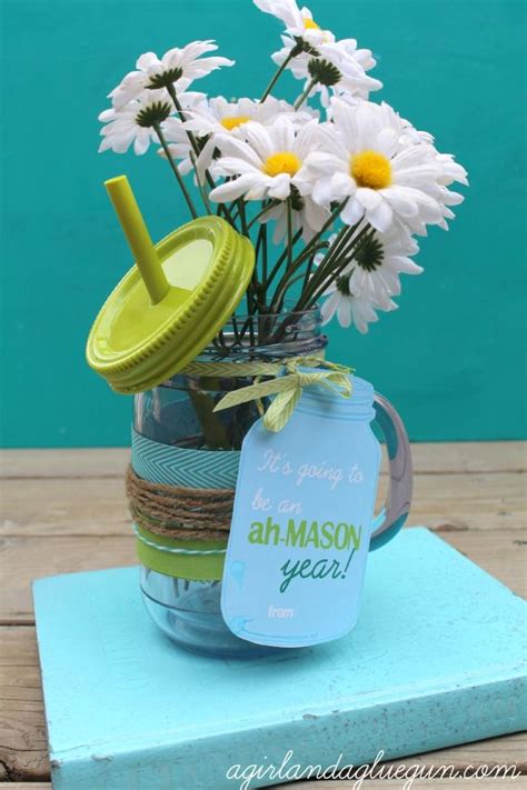 Mason Jar Vase Teacher Printable For Back To School Mason Jar Tumbler