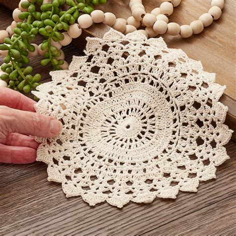 Ecru Round Crocheted Doily Crochet And Lace Doilies Home Decor