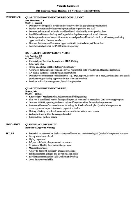 The motive of a professional resume is to captivate the recruiter's attention and prove you as a perfect fit for the position offered, but outsmarting other. Quality Improvement Nurse Resume Samples | Velvet Jobs