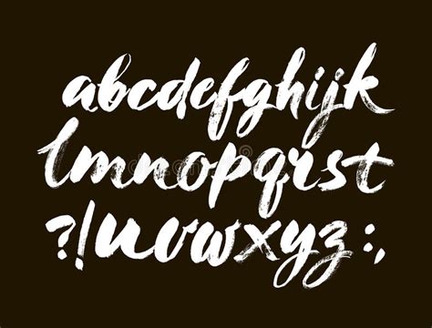 Vector Acrylic Brush Style Hand Drawn Alphabet Font Abc For Your