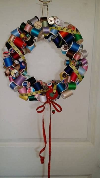 Adorable Wreath Made Out Of Thread Spools I Just Couldnt