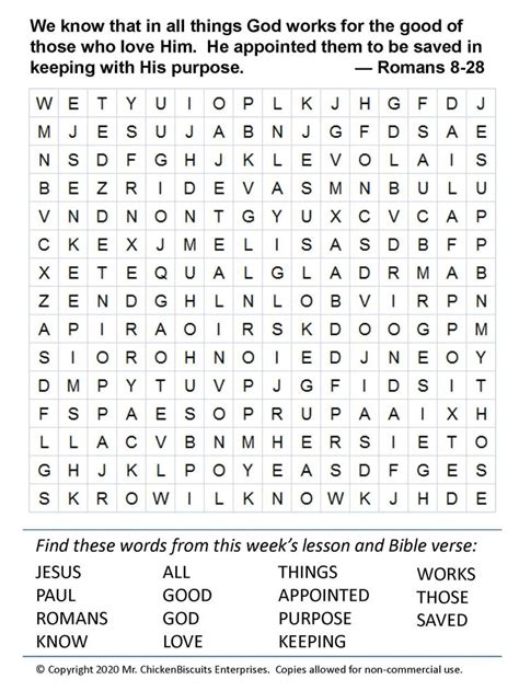 Free Bible Word Search Printable