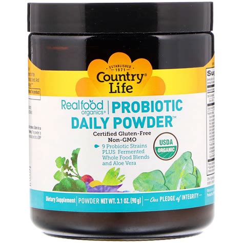 Country Life Realfood Organics Probiotic Daily Powder 31 Oz 90 G