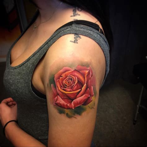 Red Rose Shoulder Tattoo Best Tattoo Design Ideas