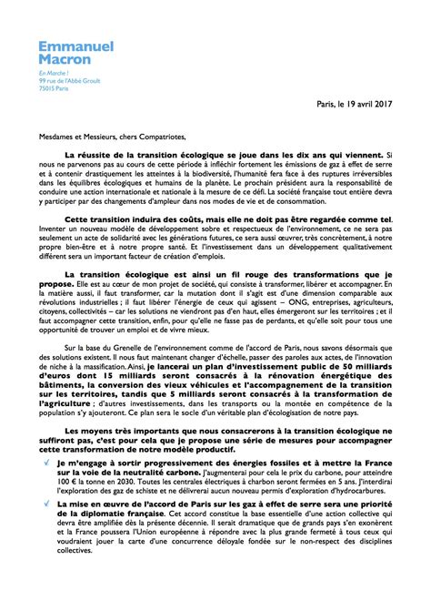 Lettre ouverte d'Emmanuel Macron - Environnement | La ...