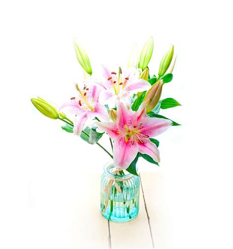 Pink Lily Flower Bouquet Stock Photo Image Of Bloom 234704524