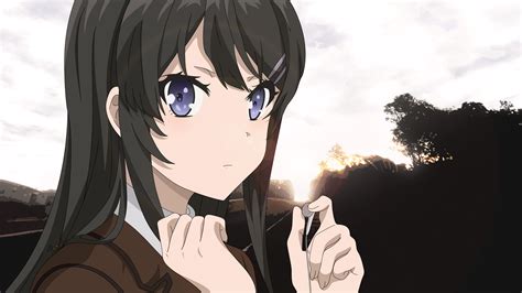 X X Black Hair Long Hair Anime Girl Mai Sakurajima Bunny Ears Blue Eyes