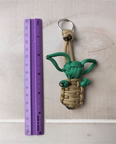 Baby Yoda Inspired Paracord Keychain Yoda Keychain Grogru Etsy