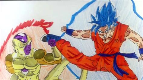 초사이어인 갓 초사이어인 손오공 Vs 골든 프리저 그리기 Speed Drawing Ssgss Goku