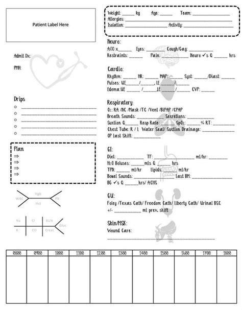Nursing Report Sheet/Drug List/Nursing Assessment/Nursing ...