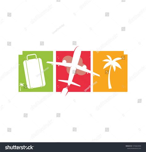 Travel Logo Design Holiday Bag Palm Stock Vector Royalty Free