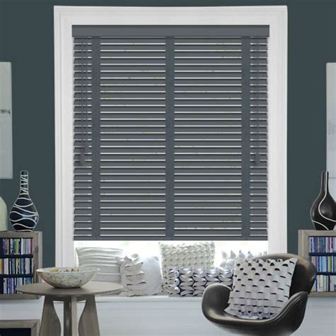 25mm Ethos Dark Grey Wood Venetian Blinds With Tapes Made To Measure