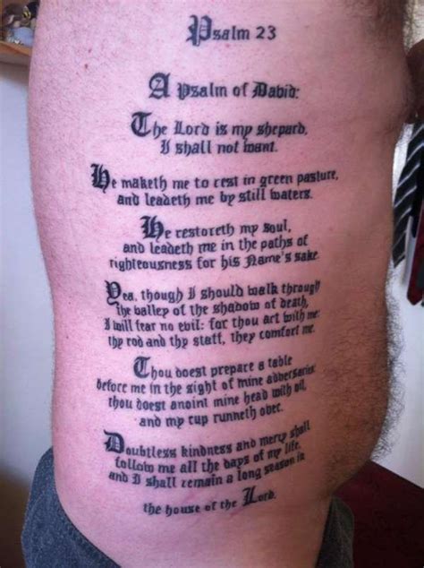Tattoo Psalm Lilzeu Tattoo De Psalm 23 Tattoo Tattoos Psalms
