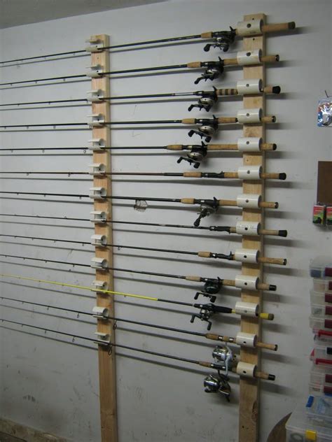 Drill and table saw are two important tools you need, while you should shop for some glue panel project boards, plywood, trofast deep storage boxes, wood glue, castors, any color of paint, and forstner. Ceiling Mounted Rod Holder | Fishing rod rack, Diy fishing ...