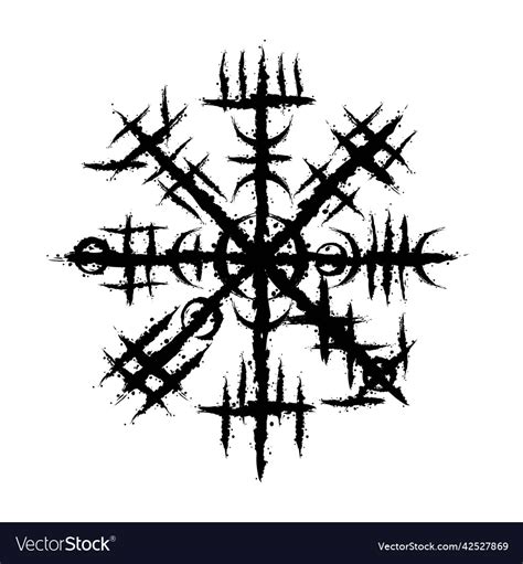 Norse Viking Black Brush Symbol Royalty Free Vector Image