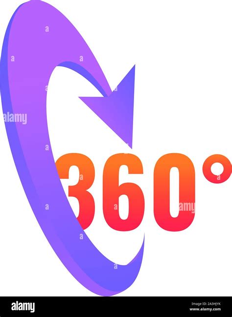 360 Degrees Angle Icon Cartoon Of 360 Degrees Angle Vector Icon For