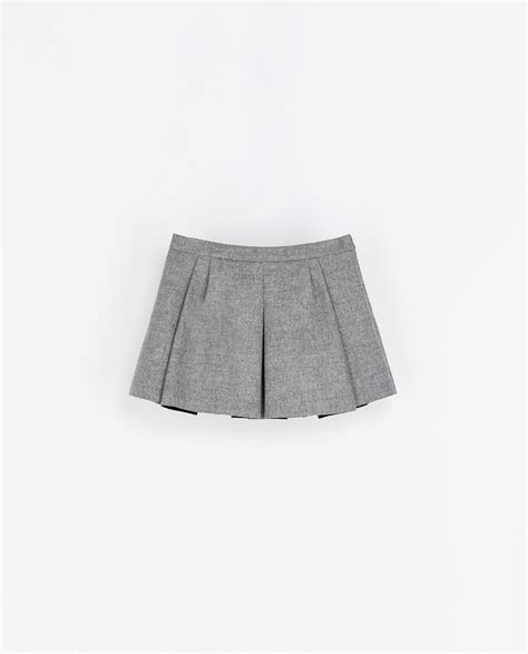 Zara Studio Box Pleat Skirt In Gray Lyst