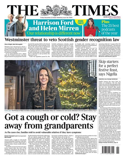 Times Front Page 23rd Of December 2022 Tomorrow S Papers Today