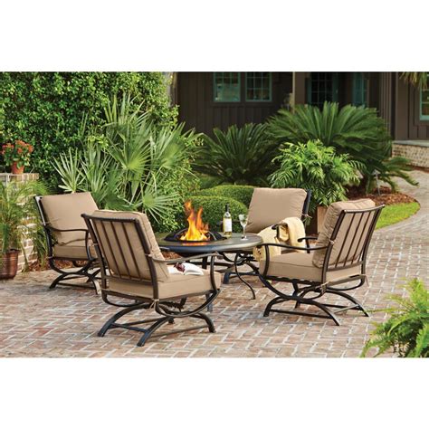 Check spelling or type a new query. Hampton Bay Redwood Valley Black 5-Piece Steel Outdoor ...