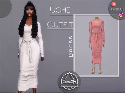 Uche Outfit Dress By Camuflaje At Tsr Sims 4 Updates