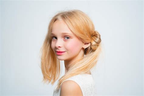 premium photo vintage style retro blonde teen vintage straightening and curling hair care