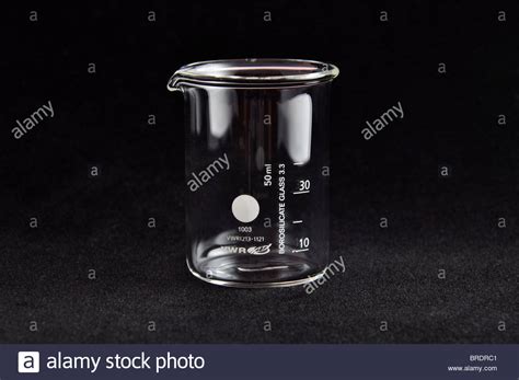 Clear Glass Measuring Beaker 50ml Black Seamless Background Soft Side