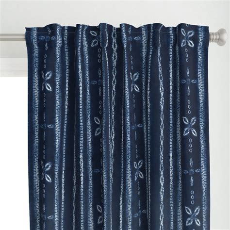 Indigo Batik Curtain Panel Indigo Shibori Stripes By Etsy Indigo