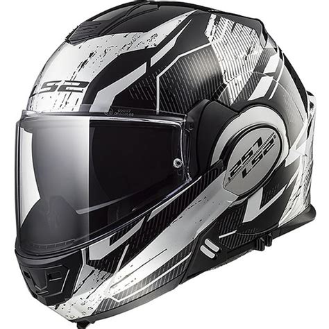 A newly designed chin bar mechanism is smaller and slimmer than the original, making for a more aerodynamic shell. Modular Motorcycle Helmet with LS2 FF399 Valiant ROBOTO ...