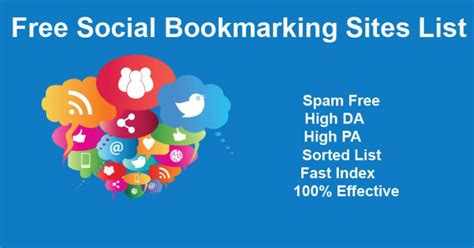 Free Social Bookmarking Sites List Only High Da Pa