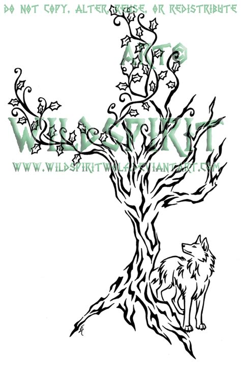 Ivy Tree And Wolf Tattoo By Wildspiritwolf On Deviantart