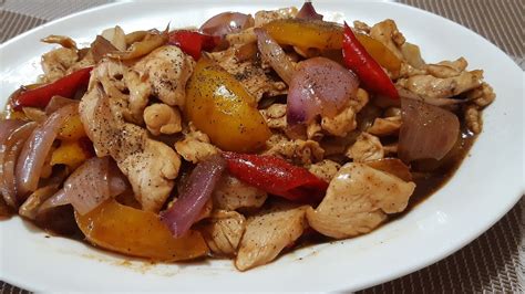 Orak arik telor, masukkan bawang putih cincang dan cabe giling, aduk. Ayam masak Black pepper ( lada hitam - YouTube