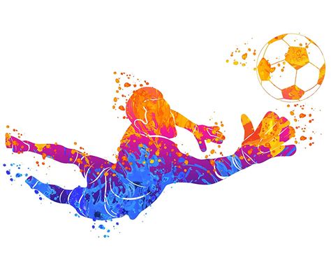 Soccer Wall Art For Men Watercolor Vibrant Sports Posters