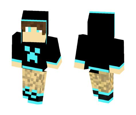 Download Neon Blue Creeper Hoodie Minecraft Skin For Free