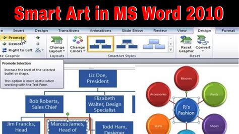 How To Create Smart Art In Microsoft Word 2010 Hd Youtube