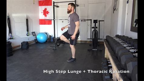 High Step Lunge Thoracic Rotation Youtube