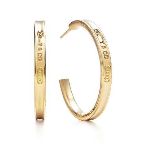 Tiffany Hoop Earrings In K Gold Medium Fashion And Beauty