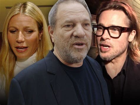 gwyneth paltrow claims harvey weinstein made moves on her and brad pitt confronted him