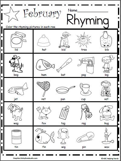 Rhyming Coloring Pages For Kindergarten 191 Svg File For Diy Machine